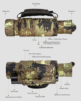 5x8 Night Vision Optics กล้องโทรทรรศน์ตาข้างเดียวแบบใช้มือถือแบบชาร์จไฟได้